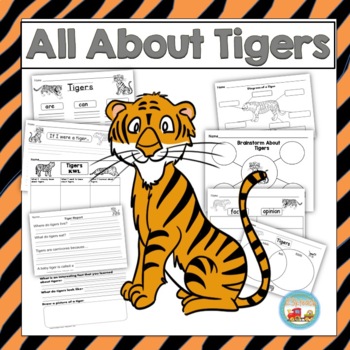 Preview of Complete Tiger Study: Writing Prompts, Graphic Organizers, and Diagrams, K-2