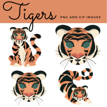 Preview of Tigers Clip Art and GIF Set