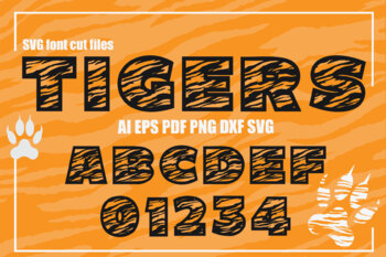 Tigers Head SVG Cutting Files Clip Art wild football baseball basketball  948S