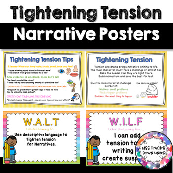 Preview of Tightening Tension Posters for Narrative Writing