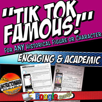 Preview of Tik Tok Famous! Figure or Character Analysis Common Core Activity- Digital Print