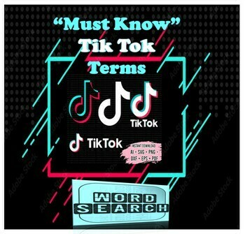 Preview of Tik Tok  "Must Know Terms"  Words Search