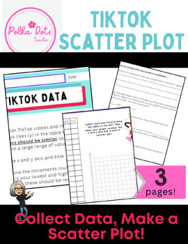 Preview of TikTock Scatter Plot and Line of Best fit Data Activity