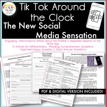 Preview of "The New Social Media Sensation-TikTok™, Reading Passage