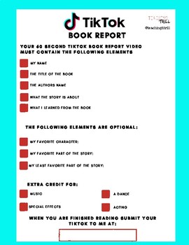 tiktok book review template