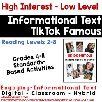 Preview of TikTok Famous: Informational Text Unit Standards-Based - DIFFERENTIATED