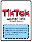 TikTok Welcome Back worksheet to get to know students