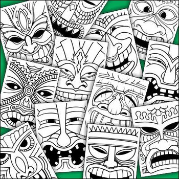 Download Tiki Art - Templates, Lesson Plans, and Coloring Sheets | TpT