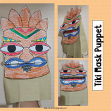 Tiki Craft Puppet Paper Bag Template Activities Beach Hawa