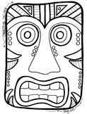 Tiki Face Coloring Sheet