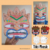 Tiki Mask Craft Hawaiian Day Project Coloring Pages Activi