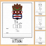 Tiki Writing Activities Hawaiian Day Letter T Worksheets K