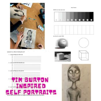 Preview of Tim Burton Inspired Self Portraits