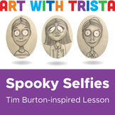 Tim Burton Inspired Self Portraits Halloween Art Lesson - 