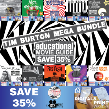 Preview of Tim Burton Mega Movie Guide Bundle | 10 Worksheets | SAVE 35%