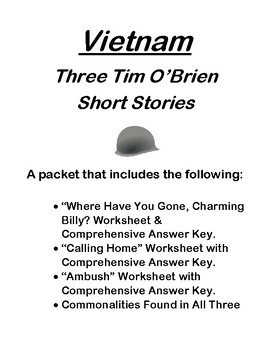 Preview of Tim O'Brien Short Stories About Vietnam: Assessments/Worksheets and Answer Keys