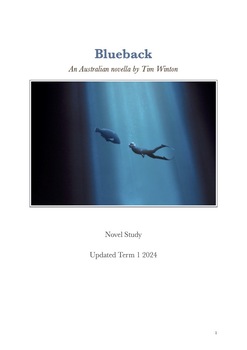 Preview of Tim Winton Blueback Novel Study Student Work Booklet