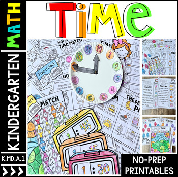 Preview of Telling Time Activities, Worksheets and Printables for Kindergarten | Math