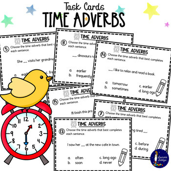 Preview of Time Adverbs Task Cards
