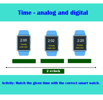 Preview of Time Analog and digital- Match the given time