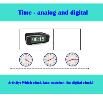 Preview of Time: Analog and digital to the nearest five minutes