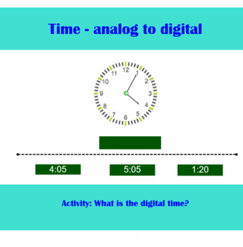 Preview of Time -Analog to digital - What is the digital time