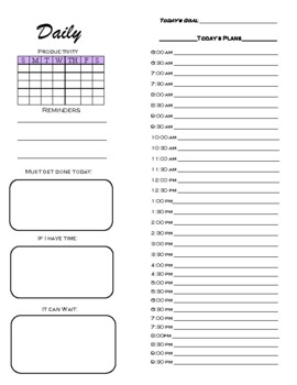 Time Blocking Template by Kennedee Card