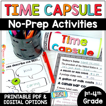 Preview of End of the Year Activities Time Capsule Writing Project End of Year Memory Book