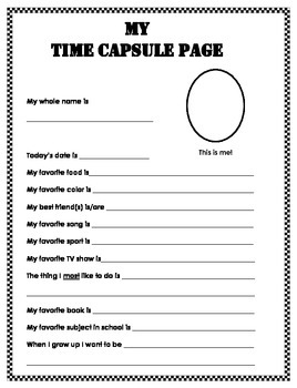 End of Year - Time Capsule by Coffeyhouse Creations | TpT