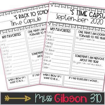 Time Capsule Letters by MissGibson310  Teachers Pay Teachers