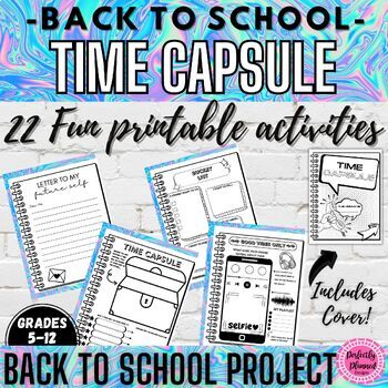 Preview of Time Capsule Project | Middle & High School Back to School First Week Activities