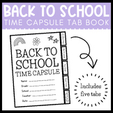 Time Capsule Tab Book - Back to School Activity