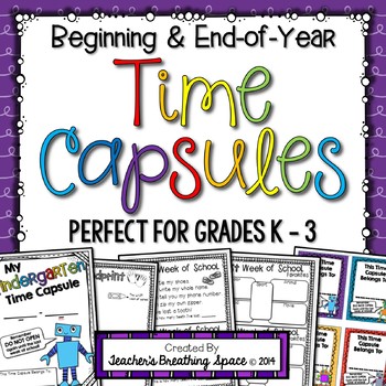 Preview of Time Capsules  |  Beginning and End-of-Year Memory Book for Grades K - 3