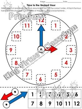Preview of Time: Clock Cut and Paste Activity - Telling Time to the Nearest Hour