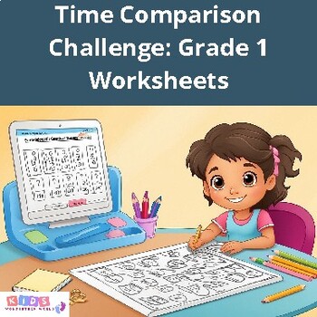 Preview of Time Comparison Challenge: Grade 1 Worksheets