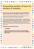 Time - Converting Hours to Minutes - A4 Posters and Word P