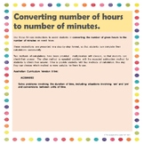 Time - Converting Hours to Minutes Posters & Word Problems