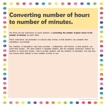 Preview of Time - Converting Hours to Minutes - Posters & Word Problems - US Version
