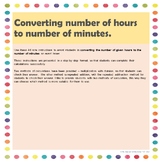 Time - Converting Hours to Minutes - Posters & Word Proble