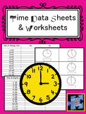 Time Data Sheets & Worksheets