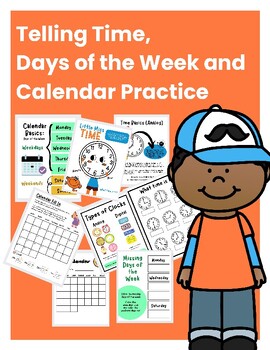 Preview of Time, Days of the Week, and Calendar Practice - Kindergarten and First Grade