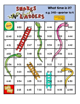 Preview of Time - Digital Clock - Board Game - Snakes and Ladders