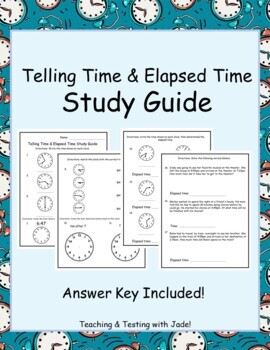 Preview of Time & Elapsed Time Study Guide