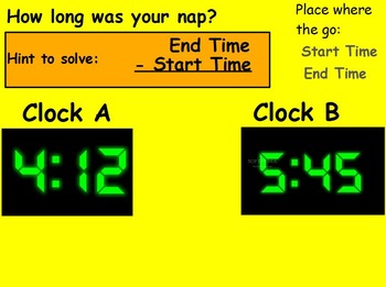 Preview of Basic Math Skills - Time - Elapsed Time (worksheet included) (POWERPOINT)