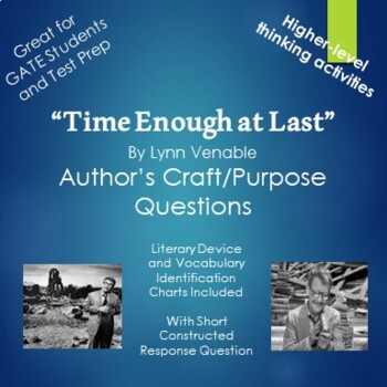 Preview of Time Enough at Last by Lynn Venable Author's Purpose Questions and Activities