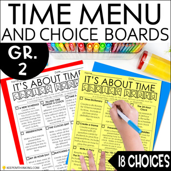 Preview of Time Enrichment Activities | Math Menu | Choice Board | Tic-Tac-Toe