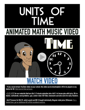 Preview of Time & Calendar | FREE Poster, Worksheet, & Fun Video | 1st-3rd Grade