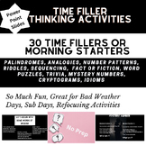 Time Filler or Morning Start Time Filler Activities: Grade