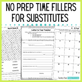 Time Fillers for Substitutes - No Prep Substitute Teacher 