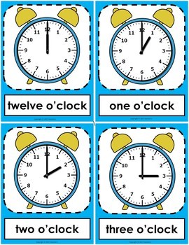 Telling Time Flash Cards 